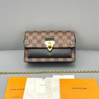 [Pre-Owned] Vavin Checkered Magnetic Closure Coated Canvas And Leather Chain Crossbody Bag - Very Good #1WKJBRL ONE SIZE