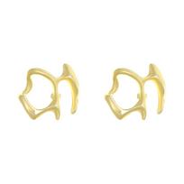 SUMENG New Fashion Irregular Liquid Metal Hollow Stud Earrings Hip-Hop Punk Jewelry Accessories for Women Girls Gifts