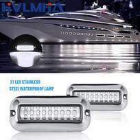 27LED Marine Transom Lamp 50W Sailing Lamp Yacht Boat Accessories Boat Transom Light Underwater Pontoon Marine Ship Boat Tool 2PCS white
