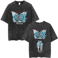Washed Vintage Game Life Is Strange Butterfly Graphic T Shirt Men Women Casual Retro Oversized Short Sleeve T-shirts Streetwear S įvairiaspalvis
