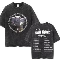Washed Vintage Junior H Sad Boyz Tour Double Sided Graphic T-shirts Men Women Fashion Hip Hop Oversized Short Sleeve T Shirts S įvairiaspalvis