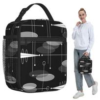 Mid-Century Atomic Space Age Insulated Lunch Bag for Women Office Cooler Thermal Food Box Tote Portable Lunch Boxes Container One Size