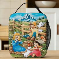 Happy Heidi Lunch Bag  Travel Lunch Box For Men Kawaii Graphic Thermal Lunch Bags Oxford Portable Zipper Cooler Bag One Size