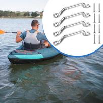 4x Bimini Top Strap Pad Eye Footman Loop with Screws Tie Down Anchor Point for Buggy Kayak Rigging Canopies Hanging Shade Sails