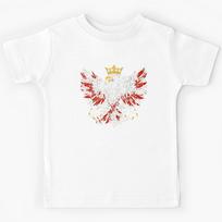 Polish Eagle Polska Coat of Arms Grunge Design Gold Kids T-Shirt 100