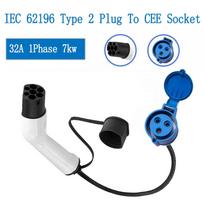 32A Type2 to CEE EV Adaptor Type 2 Male Plug to Cee EVSE Charger Connector Convertor 32A Get Power From Charging Pile Type2