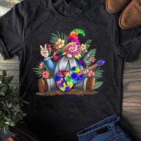 Tie Dye Gnome Guitar T-Shirt - Hippie Peace Design 4XL