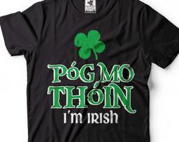 Pog Mo Thoin Irish T-Shirt: Funny St Patricks Day Tee L