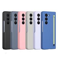 Ready Ship for Samsung Galaxy Z Fold 6 Skinfeel Shockproof Phone Case with Pen For Samsung Galaxy Z Fold 6&PVC box šviesiai pilka spalva