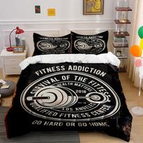 Barbell with circular text. Bedding sets Duvet cover sets Duvet covers Pillowcases(1*Duvet Cover 2*Pillowcases without duvet insert) 135x200cm
