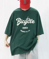 Modernoment Bicycle Oversized Short Sleeve T-Shirt [Green] Blue/1 Size
