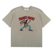 Bean Wood Rock Scream Crew Sand Beige Semi-Oversized T-Shirt M(100)