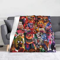 FNAF At Freddys Blankets Fleece Print Multi-function Lightweight Throw Blankets for Home Travel Bedding Throws Size: 75*100cm, Weight: 230 GSM
