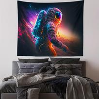 Cyber Neon Astronaut Tapestry Colorful Gradient Nebula Astronaut Printed Hanging Cloth Room Decoration 100X70CM