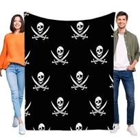 Pirate Skull and Crossbones Blanket Soft Cozy Throw Ideal for Bed Sofa Indoor Outdoor Use Perfect Gift for Kids and Adults Styli Size: 75*100cm, Weight: 230 GSM