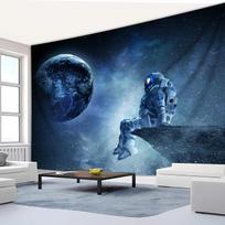 Space Astronaut Tapestry Space Galaxy Carpet Blue Earth Starry Sky Background Art Living Room Room Decoration 100X70CM