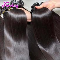 Raw Indian Bundles Vendors Double Drawn Hair Weave Brazilian Raw Cuticle Aligned Straight Black Bundles Virgin Hair Extensions (Highlight,Body Wave&4"-40" Please Inquire) paryškinti spalva