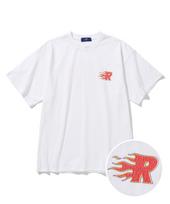 Row Lab R Flame Crack Binder Short Sleeve (White) M