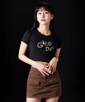 Astral Projection Good Day Supima Spandex Crop Top_Black L