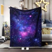 Space blanket Galaxy Universe Starry Night Sky Nebula Stars Comforter Nap Throws for Couch Chair Bed Decor Comforter Size: 75*100cm, Weight: 230 GSM