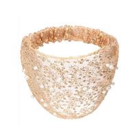 Make up Face Wash Organza Headband Women Hair Accessories Wide Side Hairband Korean Style Hair Wear chaki