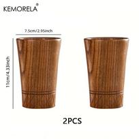 Mediniai arbatos puodeliai Rankų darbo natūralaus medžio Japonijos stiliaus puodeliai Alaus arbatos kavos pieno vandens puodelis Virtuvės baro indai gėrimams 250ml