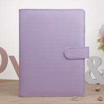 Macaroon PU Leather 6-Ring Binder Fine Classic Spiral Notebook Agenda Planner Organizer 5 Including A5 Stationery Must-Have (Purple,A5) violetinė