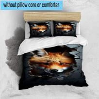 Fox Breaking Through Wall 3pcs Bedding,Including 1pc Duvet Cover And 2pcs Pillowcases Perfect for Christmas,Ideal for Bedroom, Dormitory 135cm*200cm