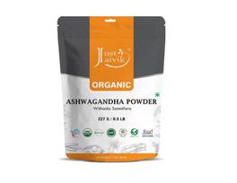 Just Jaivik Organic Ashwagandha Powder - Ayurvedic Herbal Supplement That Promotes Vitality and Strength - Support for Stress-Free Living, 227g