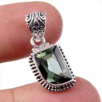 Natural Moldavite Gemstone Handmade 925 Solid Sterling Silver Pendant 1  q6s71