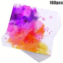 100 lapų piešimo popieriaus aliejinei pastelei, 7,8*7,8 colio (94lb/200gsm)Profesionalūs dažymo reikmenys 20*20cm，100 Sheets