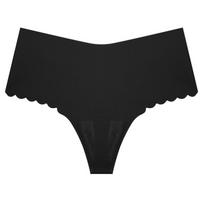FINETOO Seamless Thong  For Women Wavy Design Underwear T-back Solid Color  And Comfortable Lingerie S juoda