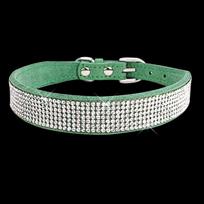 Crystal Dog Collars Fancy Small Bling Dog Collar Dog Cat Necklace tamsiai žalia spalva