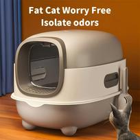 Cat Litter Box With Lid, Covered Litter Box With Litter Scoop, Easy To Clean, Extra Large Enclosed Cat Litter Boxes With Two-Way Door For Cat pilka