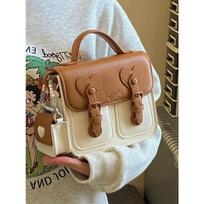 Niche dizaino rankinė moteriška spalvų kontrasto kremas miela Kembridžo rankinė maža kvadratinė rankinė per petį crossbody rankinė
