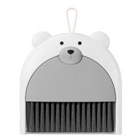 2Pcs/Set Broom Dustpan Set with Lanyard Soft Bristles Small Portable Wall-Mounted Keyboard Desktop Corner Cleaning Broom Kit pilka