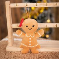 Cartoon Gingerbread Man Doll Stuffed Toy Couple Pendant Doll Christmas Day Decoration Doll Event Pendant 10cm 0.025kg