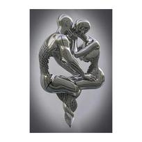 Metalinė Figūrėlė Statula Meno Plakatas Didelės Raiškos Spauda Drobės Tapyba Spaudiniai Poros Skulptūra Svetainė Namų Dekoras Paveikslas 20x30cm gray