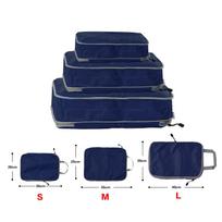 Foldable Compressible Packing Cubes, Waterproof Travel Storage Bag, Nylon Suitcase, Portable with Handbag, Luggage Organizer S