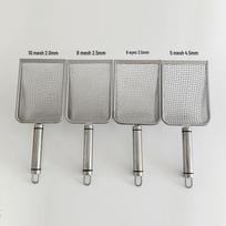 Stainless Steel Cat Litter Poop Scoop with Small Holes - Pet Cleaning Tool for Bentonite and Walnut Sand. 5 mesh 4.5mm gray