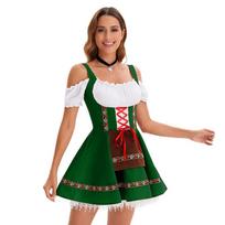2025 m. Oktoberfest Dirndl kostiumas: Daugiaspalvė vokiška kostiuminė suknelė Miuncheno pasirodymams 3XL brown