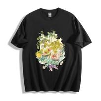 Pokémon Bulbasaur Botaniniai marškinėliai - Vandens spalvos augalo ir stiklainio dizainas Unisex marškinėliai L