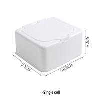 Mini Desktop Storage Box with Pop-Up Cover: Dustproof Plastic Organizer for Cotton Swabs, Cosmetic Pads, and Miscellaneous Items