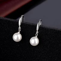Women's Silver-plated Earrings with Artificial Pearls