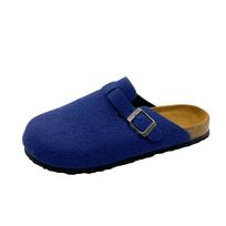 Fashion New Women Clogs Women Fashion Cork Suede Mules Slipper Classic Cork Antislip Outdoor Slippers with Arch Support Zapatos Mujer 35 mėlyna