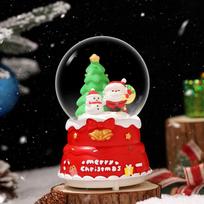 Šviesos efektų Kalėdų Senelio Sniego Rutulys su Muzikine Dėžute - Kūrybiška Kalėdinė Dovana Klasės Draugams ir Stalo Papuošalas 80# Music + Light + Snowflakes