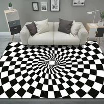 Living Room Carpet Creative 3D Visual Vortex Trap Mat Bedroom Dirt Resistant Wear-resistant Anti Slip Rug Home Decoration 40x60cm