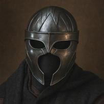 Medieval Full Face Steel Helmet Dark Fantasy Warrior Armor LARP Cosplay Ready Viking Crusader Inspired Costume Helmet black