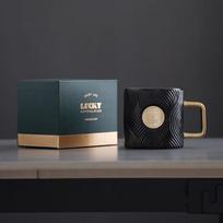 Shangqi Starbucks Style Embossed Ceramic Coffee Mug