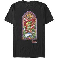Nintendo Men's Zelda Wind Waker Stained Glass T-Shirt S juoda